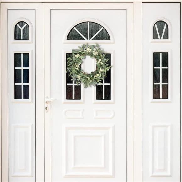 20'' Eucalyptus Wreath for Front Door, Porch, Window - Green Decor for Home - Picture 4 of 7